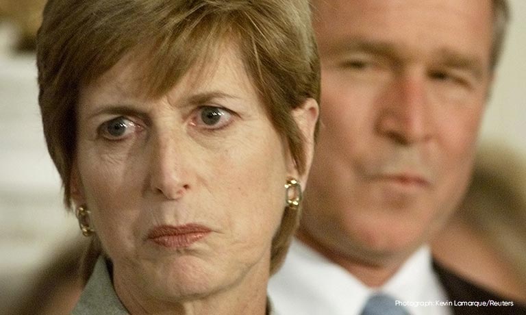 Former EPA head Christine Todd Whitman w bush 768